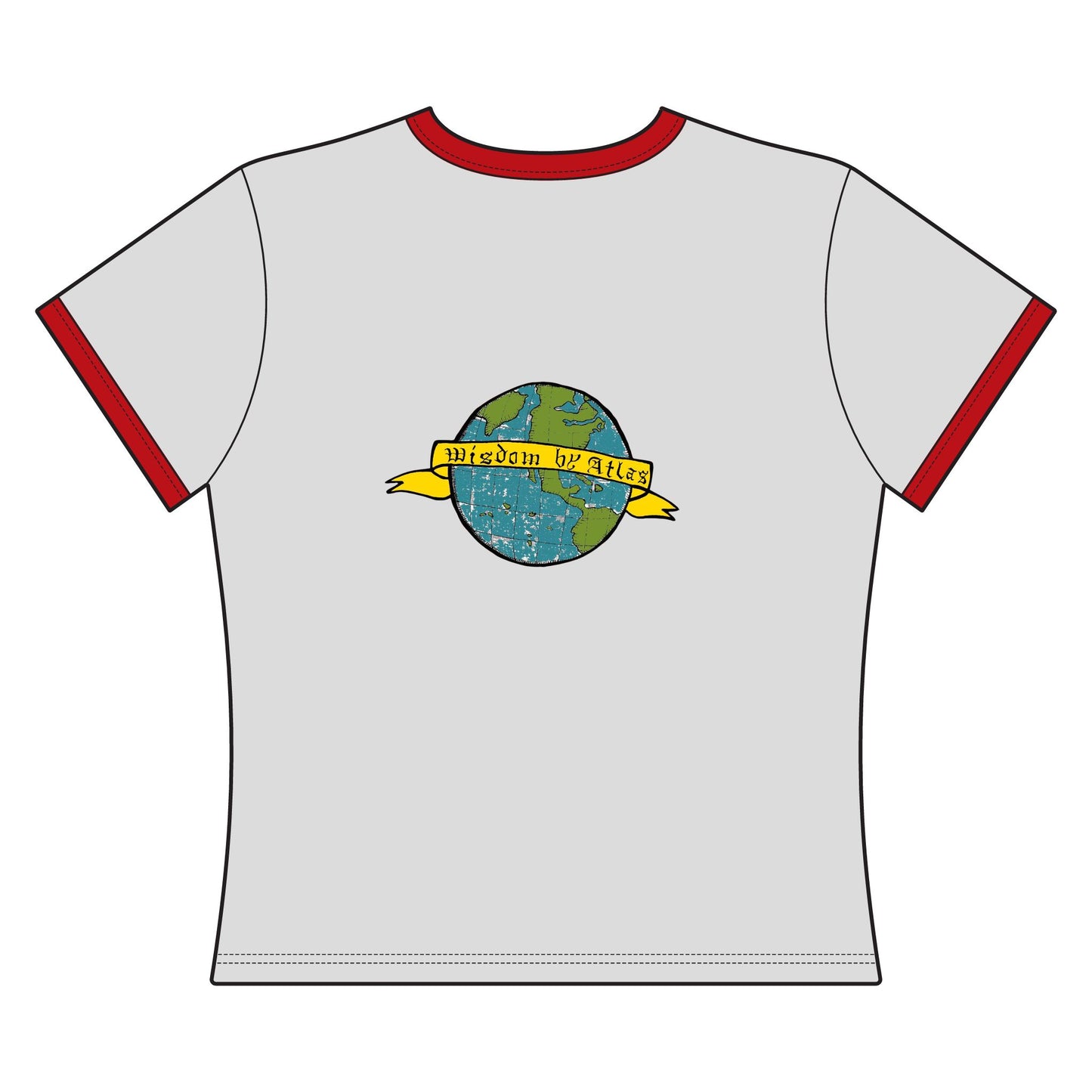 Women's Ringer Tee — Earth Lover Rainbow Graphic Tee ("Worn on Wings" Banner)