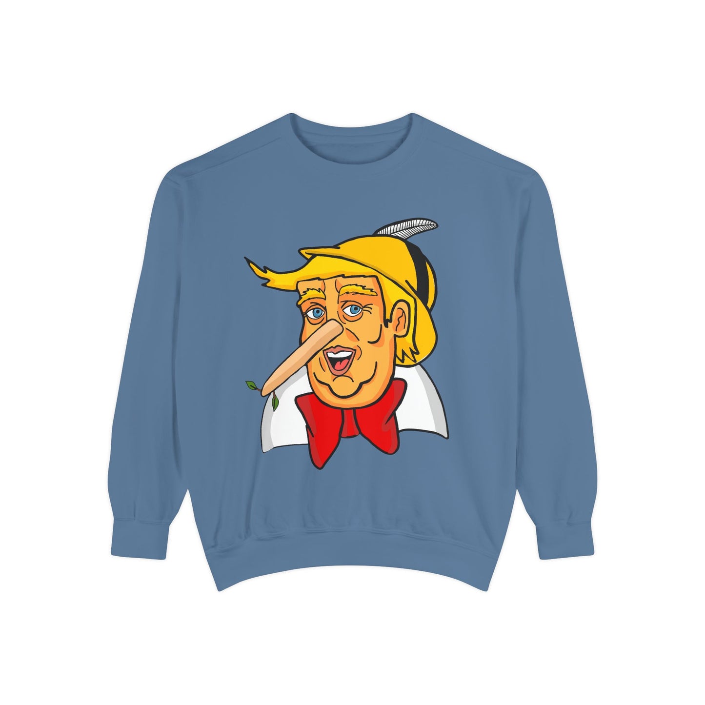 Pinocchio Trump Face Sweatshirt — 'Fixing the Planet' Earth Graphic Pullover