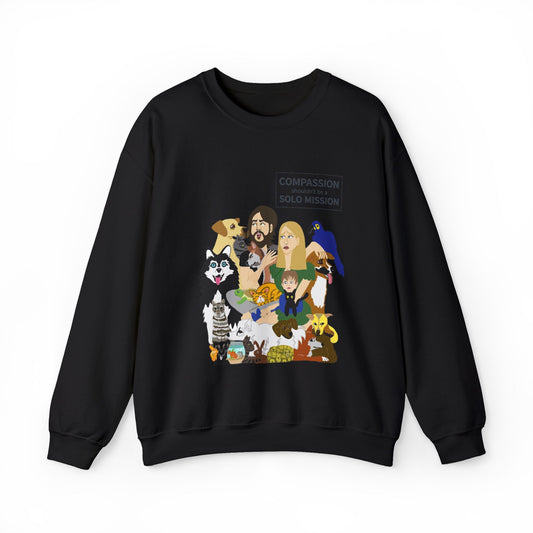 Compassion Changes Lives Crewneck Sweatshirt — Animal Rescue & Shelter Volunteer Tee