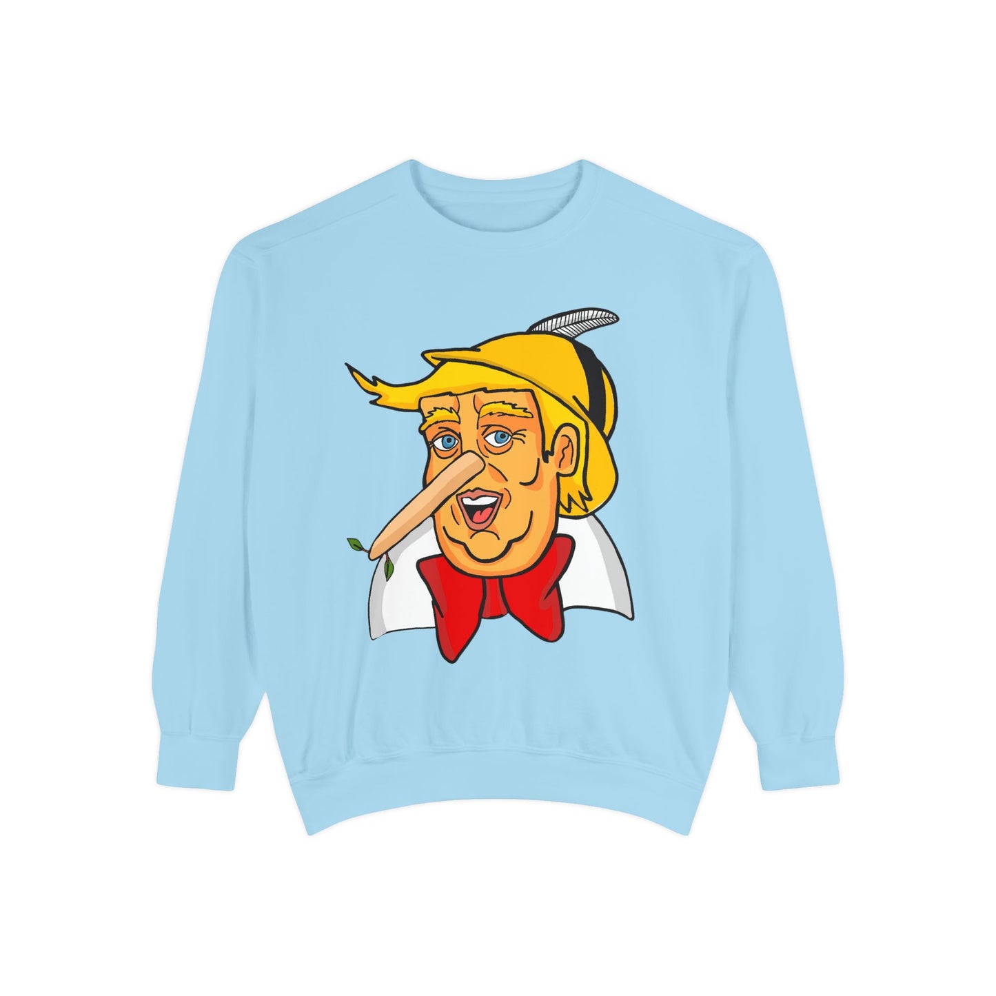 Pinocchio Trump Face Sweatshirt — 'Fixing the Planet' Earth Graphic Pullover