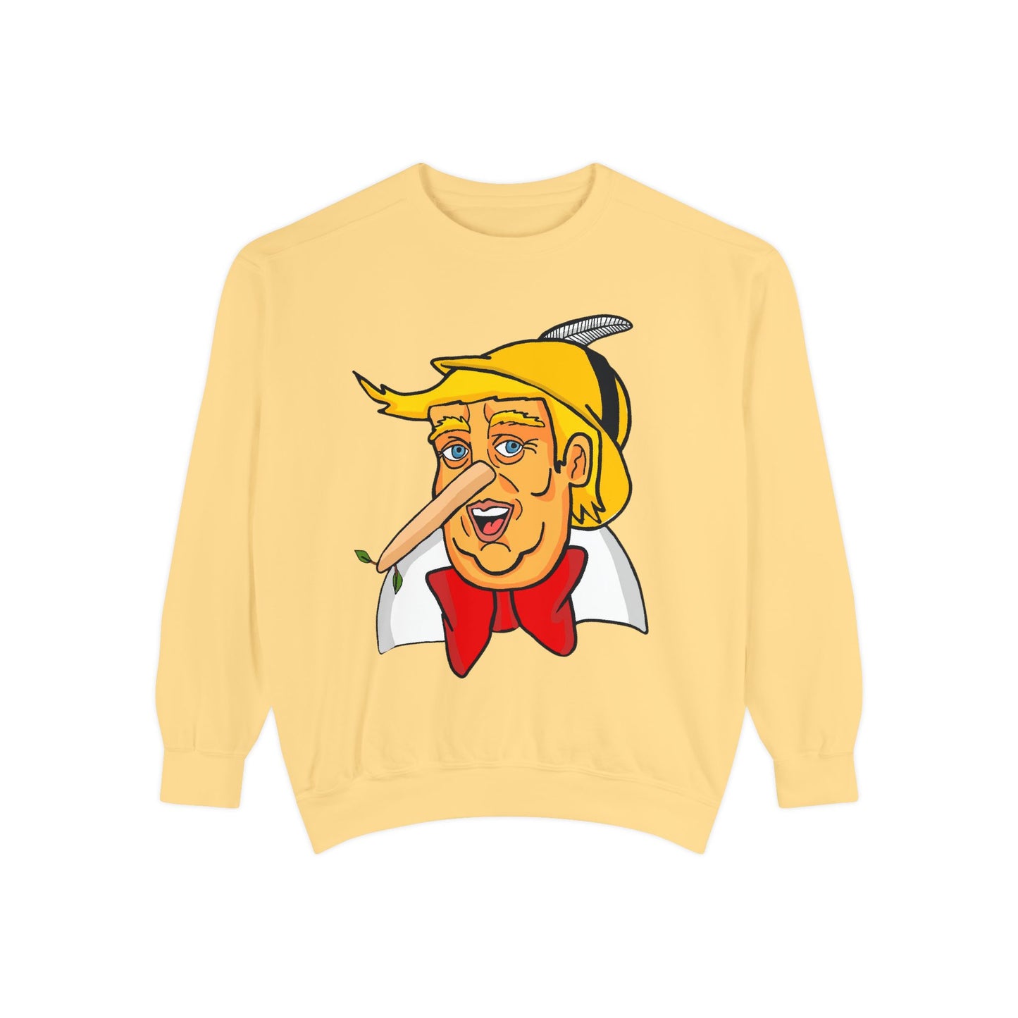 Pinocchio Trump Face Sweatshirt — 'Fixing the Planet' Earth Graphic Pullover