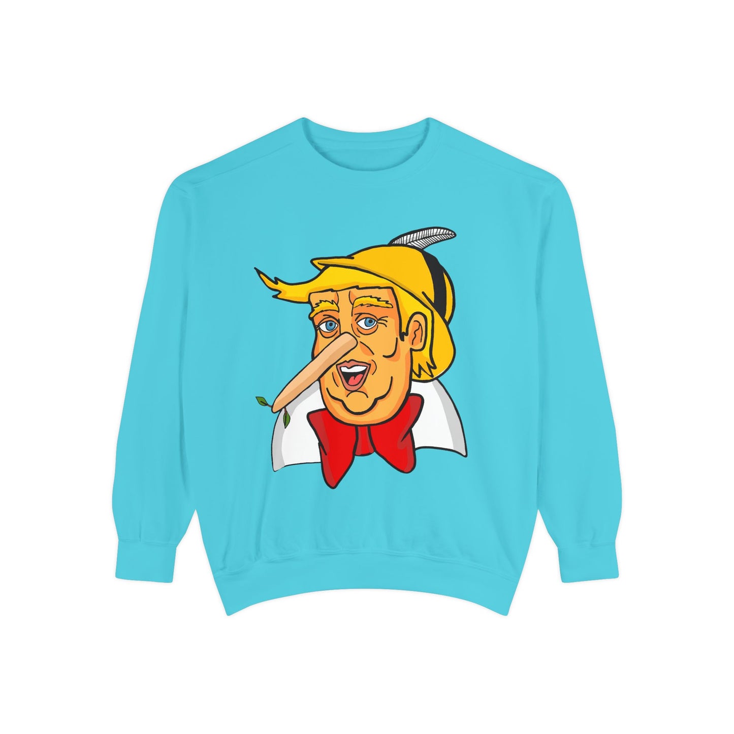 Pinocchio Trump Face Sweatshirt — 'Fixing the Planet' Earth Graphic Pullover