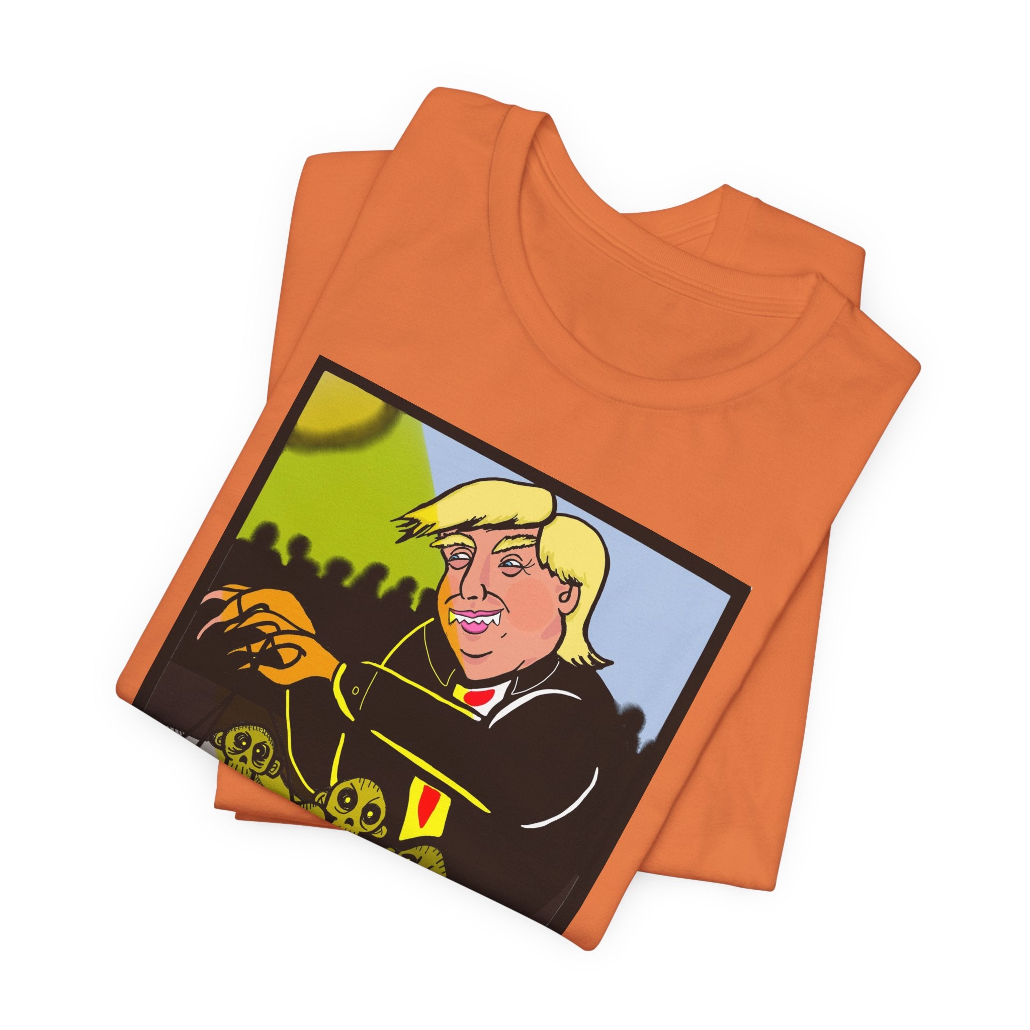 Political Satire T‑Shirt — 'Wisdom Brings' Back Print with Puppetmaster Design