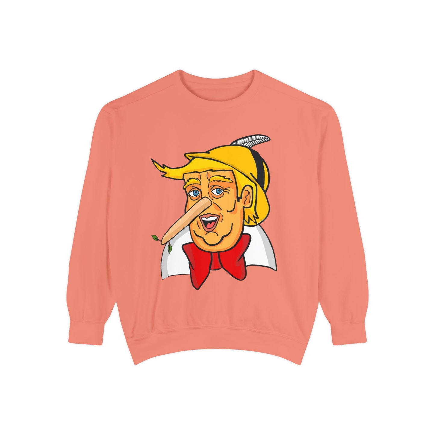 Pinocchio Trump Face Sweatshirt — 'Fixing the Planet' Earth Graphic Pullover