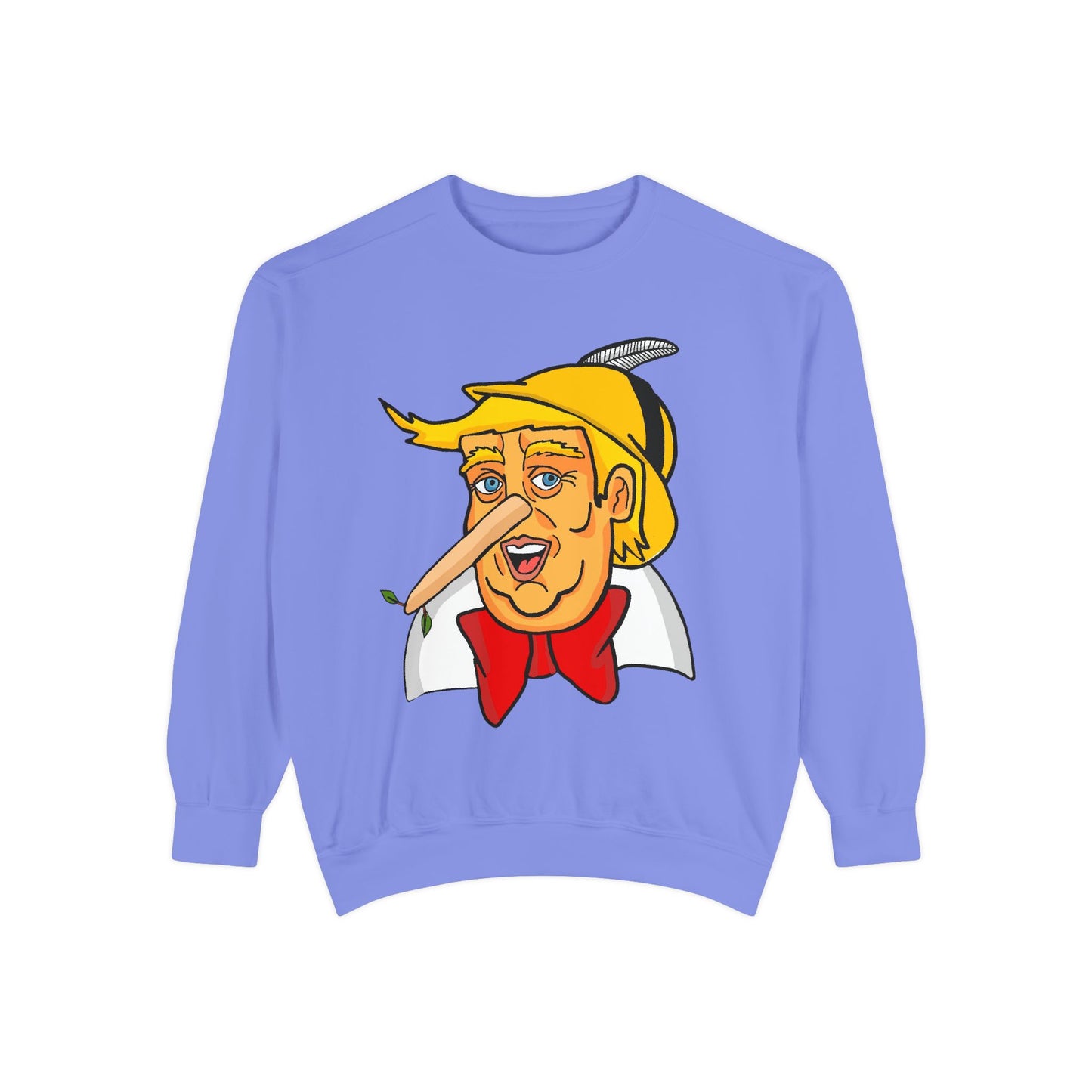 Pinocchio Trump Face Sweatshirt — 'Fixing the Planet' Earth Graphic Pullover