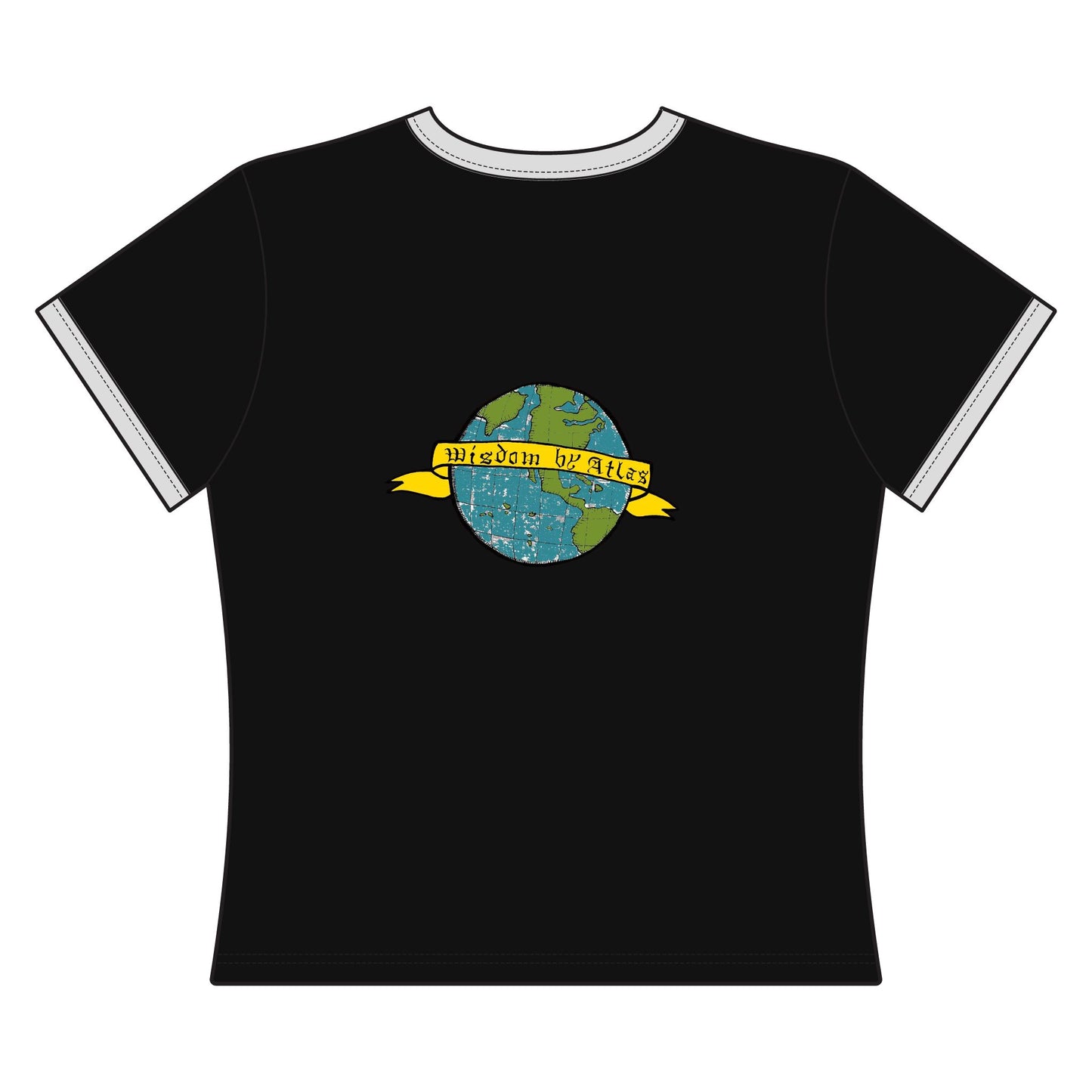 Women's Ringer Tee — Earth Lover Rainbow Graphic Tee ("Worn on Wings" Banner)